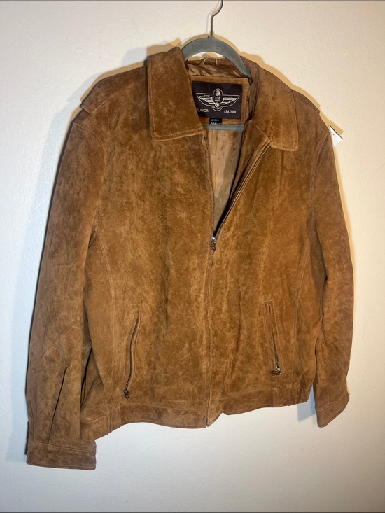 Other - Flavor Leather Zip Grint Brown Surde Leather Bomber Air Force Jacket Large